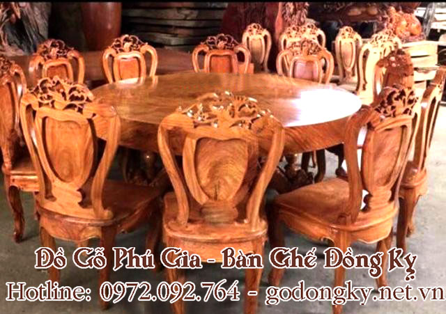 bộ bàn ăn gỗ hương 10 món